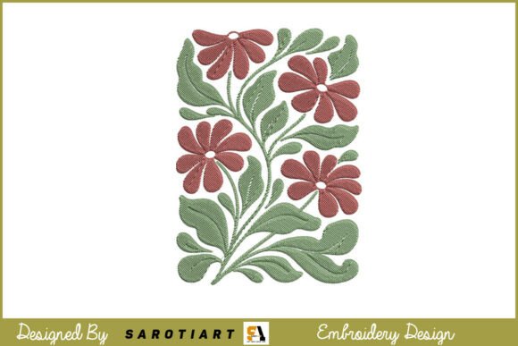 Abstract Elegant Flower Embroidery