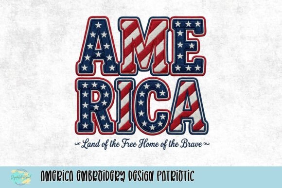 America Embroidery Design Patriotic