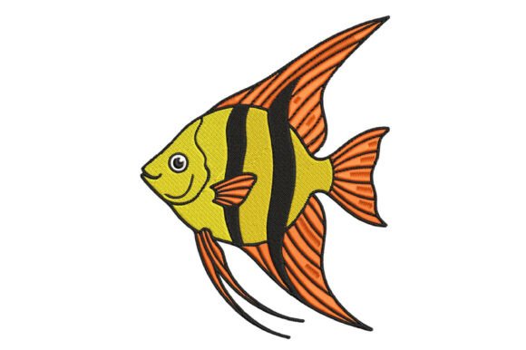 Angel Fish Embroidery Design
