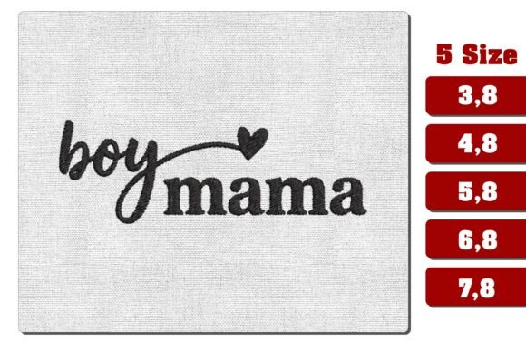 Boy Mama Minimalist Heart Embroidery