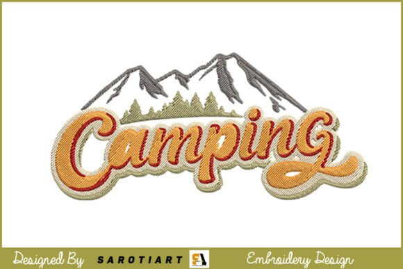 Camping Theme Embroidery Modern Design