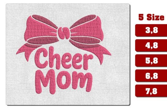 Cheer Mom Bow Embroidery