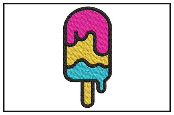 Colorful Popsicle Summer Embroidery