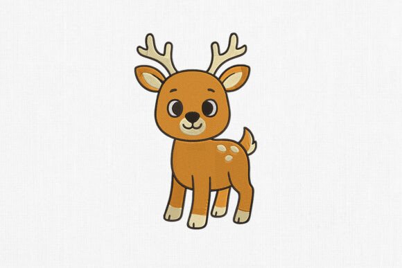 Cute Baby Deer Embroidery Design Art