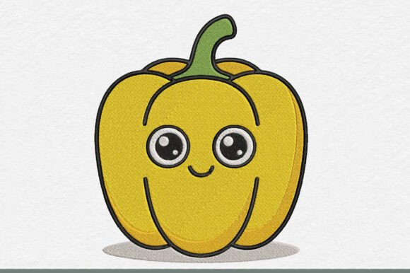 Cute Bell Pepper Embroidery Design Print