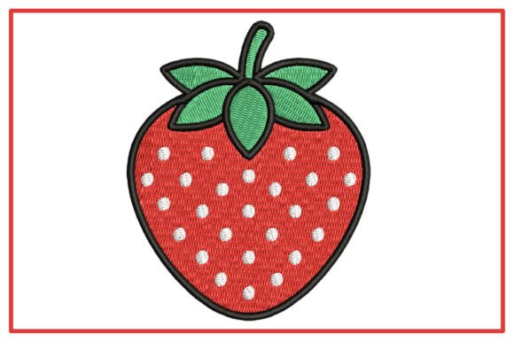 Cute Strawberry Embroidery Design