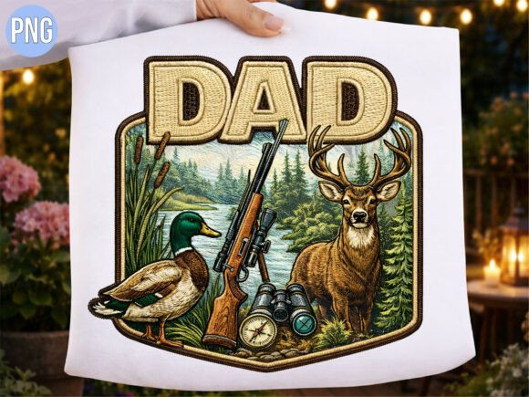 Dad Hunting Wildlife Embroidery Patch PN