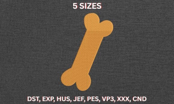 Dog Bone Embroidery Pattern File