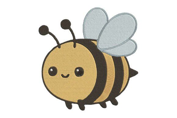 Embroidery Bee Flying Design