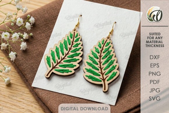 Embroidery Earrings Laser Cut