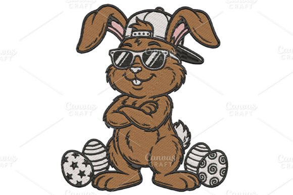 Funny Easter Bunny Embroidery Design