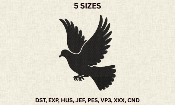 Graceful Dove DST PES Embroidery Pattern
