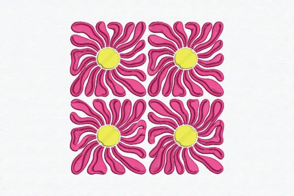 Groovy Flowers Embroidery Design
