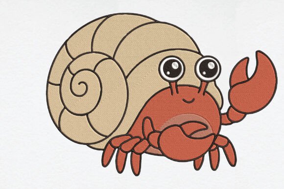 Hermit Crab Embroidery