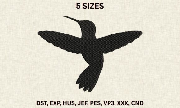 Hummingbird Bird DST PES Embroidery File