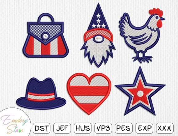 Independence Day Embroidery Design