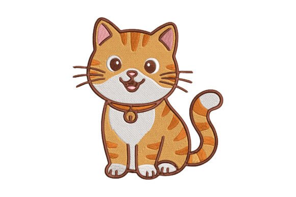 Kawaii Kitty Embroidery Design