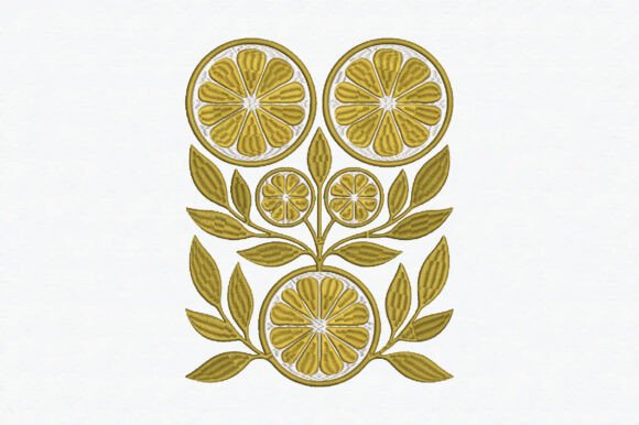 Lemon Surface Embroidery Design