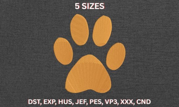 Paw Print Embroidery Pattern Art