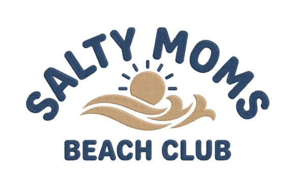Salty Moms Beach Club Embroidery Design