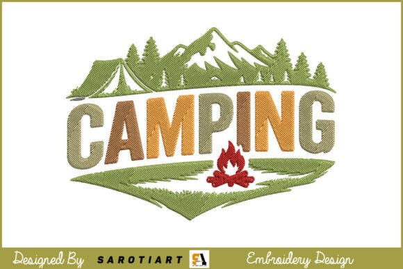 Wildlife Camping Embroidery Design